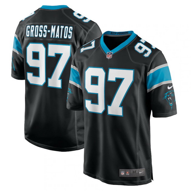 mens nike yetur gross matos black carolina panthers player game jersey